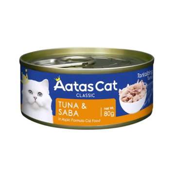 Aatas Cat Tantalizing Tuna & Saba 80g Carton (24 Cans)